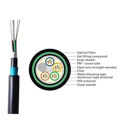Length 2km 12 Core G652D Direct Burial Armored Fiber Optic Cable