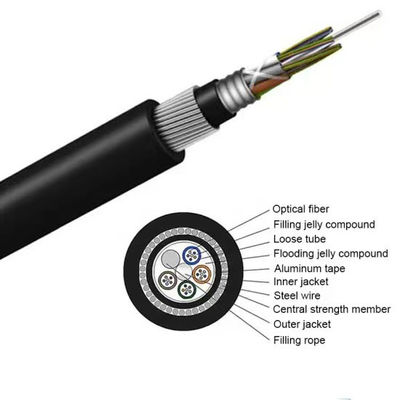 Outdoor Underwater Armored Fiber Optic Cable GYTA33 Steel Wires Armored 60 Core
