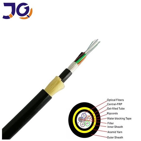 Outdoor Aerial ADSS Fiber Optic Cable Double Jacket Non-Metal HDPE 24–96 Core for Telecom Networks