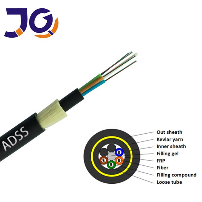 Solo palmo no metálico G652D de la base el 100/200m del cable de fribra óptica 6/12/24/48/96 de la chaqueta ADSS