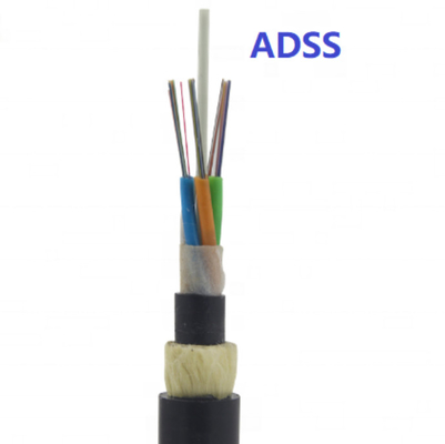 Cable de fribra óptica unimodal 48 de los corazones al aire libre aéreos G652 ADSS con el hilado de Aramid