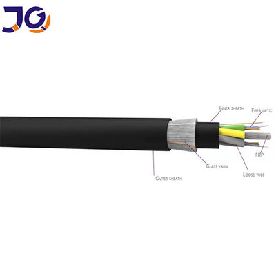 FRP ADSS Cable de fibra óptica para exteriores HDPE revestido con hilo de aramida