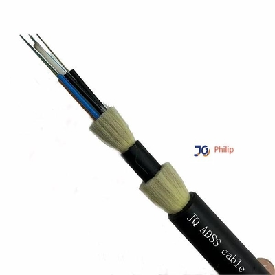 Cable de fribra óptica monomodo sin núcleos multi Metlal ADSS con hilo de aramida