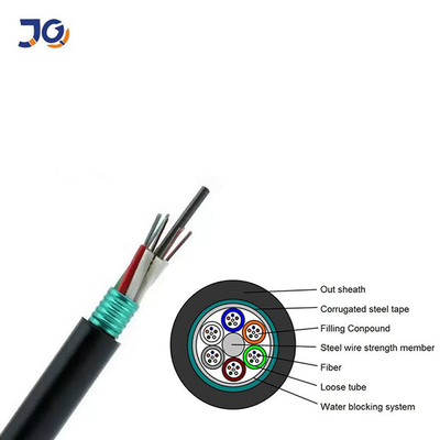 Cable de fribra óptica acorazado al aire libre 8 del solo modo OS2 12 24 48 96 corazones
