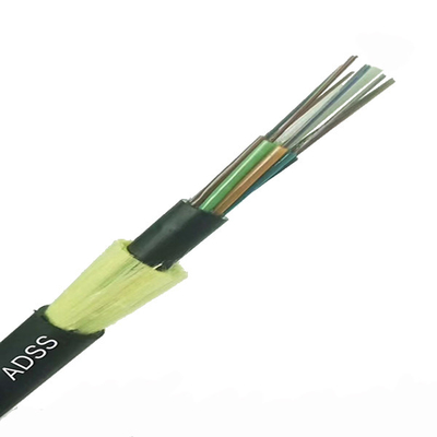 Toda la fuerza 12 de Dieletric FRP 24 48 cables de fibra óptica al aire libre unimodales de los corazones ADSS