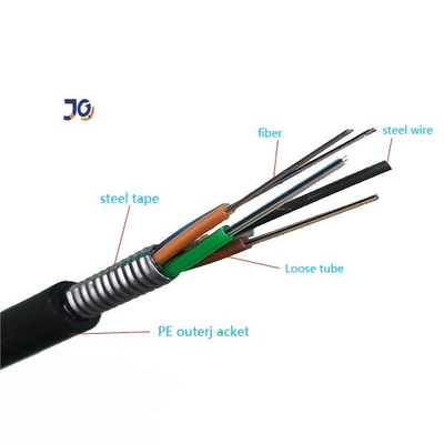 Gastos indirectos de la fuerza del alambre de acero y canalizar el 24/48/96 cable de fribra óptica unimodal de c GYTS/GYTA