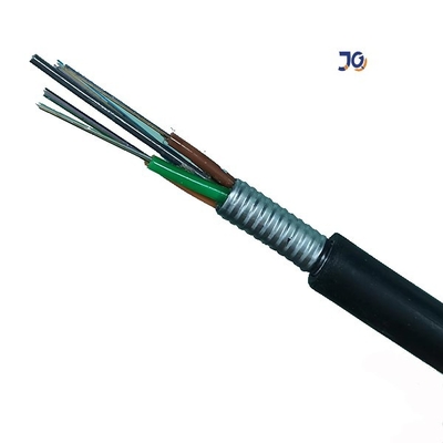Cable de fibra óptica de la cinta SM de GYTS de la base directa subterráneo acorazada de acero del entierro 24/48