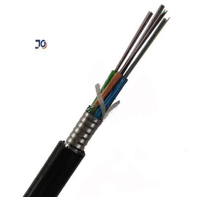 Cable aéreo acorazado de la fibra óptica del conducto de 12 bases de la cinta de acero al aire libre de GYTS GYTA