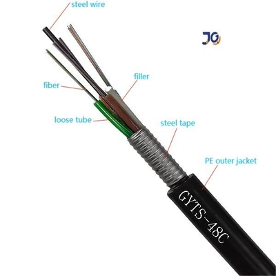 OFC al aire libre GYTS/GYTA G.652.D trenzó multi flojo - cable fibroóptico del tubo