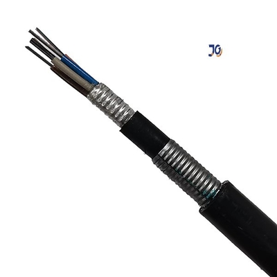 Cable de fribra óptica enterrado directo anti GYTA53 GYTS53 de la base G652D del doble PE 2-144 del roedor