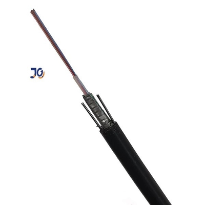 Dos cable de fribra óptica acorazado al aire libre de la fuerza GYXTW del alambre de acero