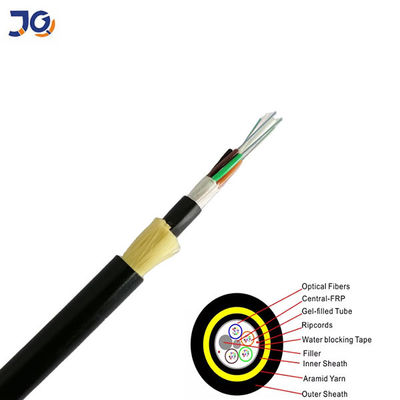 Cable de fribra óptica ADSS 12 24 48 96 cables de fribra óptica del solo modo ADSS de la base