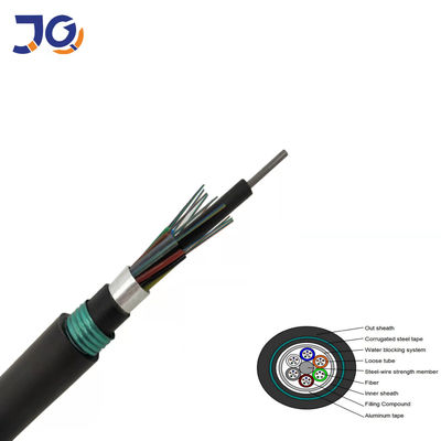 Chaquetas dobles GYTA53 acorazado 4 del entierro directo subterráneo 8 12 24 48 96 cable de fribra óptica de 144 bases