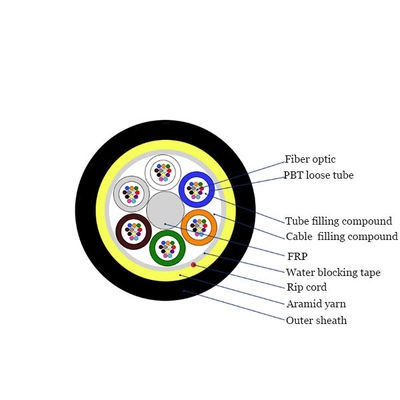 12 24 48 núcleo de fibra ADSS G652D Cables ópticos aéreos autoportantes