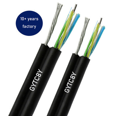 GYTC8Y G652D de modo único Figura 8 Autoportante 4 6 8 10 12 24 48 96 144 Cable de fibra óptica central