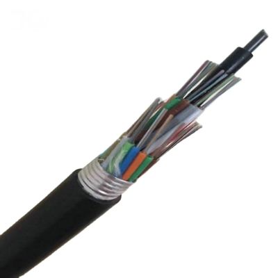 12 24 36 48 72 96 144 Cable aéreo exterior central de modo único G652D de fibra óptica blindada GYTS