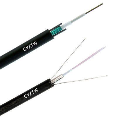 GYXTW Cable de fibra óptica con cinta de acero PSP con doble cable de acero paralelo y tubo suelto lleno de gel para comunicación al aire libre