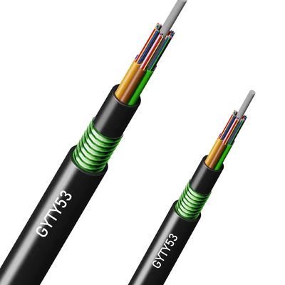 G652D 12 24 36 48 72 96 144 288 Cable de fibra óptica con doble vaina blindada bajo tierra