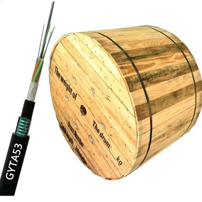 Subterráneo directamente enterrado FRP miembro de resistencia doble blindado cable de fibra óptica GYFTA53