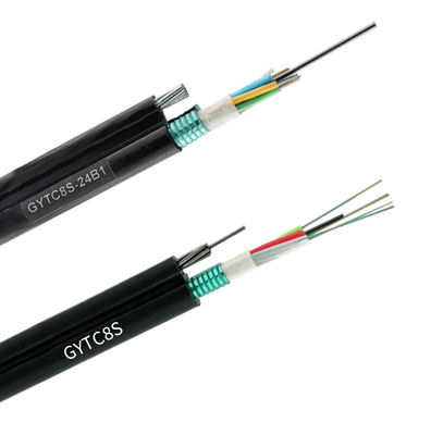 Jiqian cables de fibra óptica de 48 núcleos para exteriores 8 cables de fibra óptica de auto-apoyo 8 cables de fibra óptica de GYTC8S