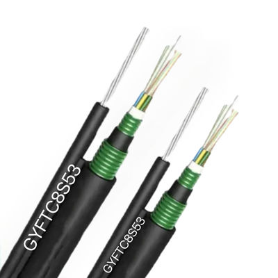 Cable de fibra óptica de modo único para exteriores Figura 8 GYFTC8S53 Doble cinta de acero blindada Doble envoltura de PE Cable de fibra óptica