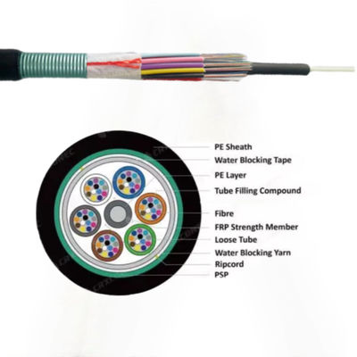 PSP Blindado para exteriores Todo cable de fibra óptica seca GYFS blindado con cinta de acero o FRP