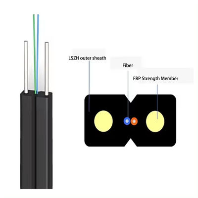 FTTH Cables de fibra óptica de caída interior 1 2 4 núcleo G652D LSZH GJXFH cable de fibra óptica de flexión insensible