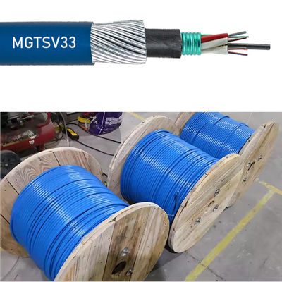Fabrica LSZH MGTSV33 Acero alambre blindado minería Cables de fibra óptica retardante de llama G652D Cables ópticos azules para minas