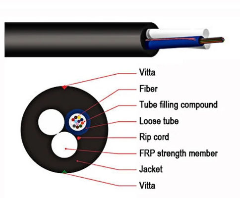 4 8 12 núcleo ASU Fibra de cable Mini Adss Cables ópticos Span 80-150M cable óptico autoportante