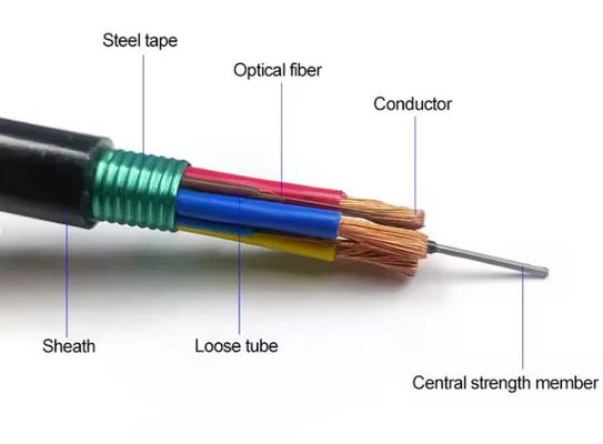 Cable de fibra óptica fotoeléctrica híbrida GDTS blindado con cinta de acero corrugado