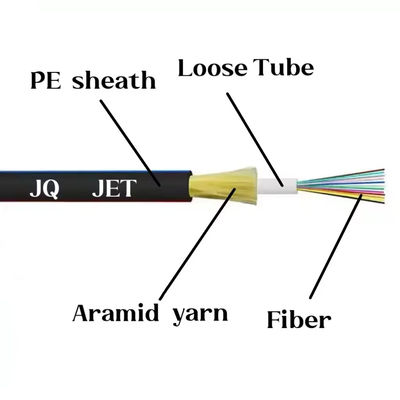 JET 2-12 cable de fibra óptica exterior de núcleo sin suministro de fabricación