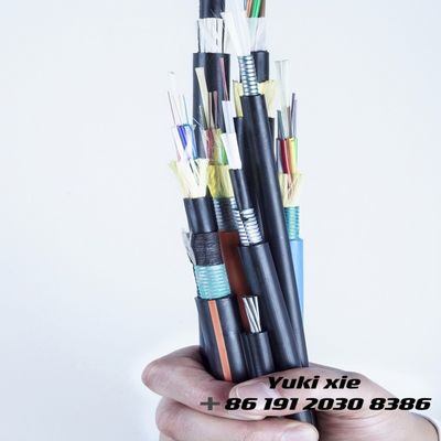 Venta en caliente Cables aéreos de fibra óptica de un solo modo 12 24 48 96 144 Núcleo de fibra óptica adss/asu/gyxtw/gyta para conductos