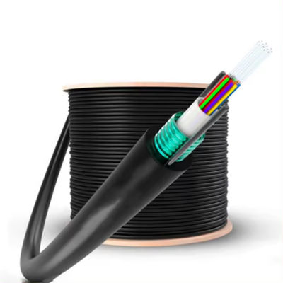 China Fábrica 12 núcleo de un solo modo de fibra óptica de cable blindado GYXTW exterior de fibra óptica de cable para telecomunicaciones