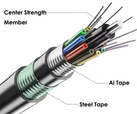 Precio de fábrica Muestra gratuita GYTA53 cable óptico de doble envoltura de 48 núcleos de enterramiento directo precio del cable de fibra óptica
