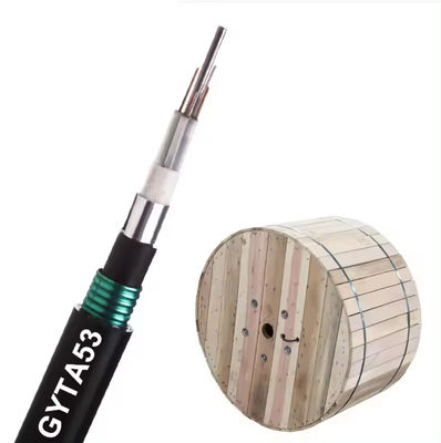 Subterráneo impermeable 72 núcleo de cable de fibra óptica chaqueta doble doble blindado GYTA53