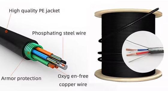 GDTA GDTS Cable de fibra óptica fotoeléctrico híbrido G652D fibra de modo único con cable de alimentación