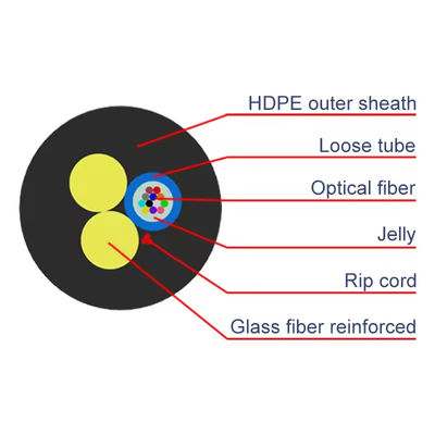 Cable ASU de fibra óptica Asus Span 80m 100m 200m 4 6 8 núcleo 12 Hilos Cable de fibra óptica G652 Cable