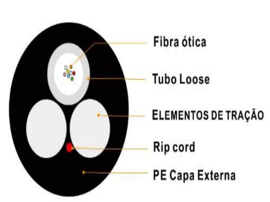 Cable ASU de fibra óptica Asus Span 80m 100m 200m 4 6 8 núcleo 12 Hilos Cable de fibra óptica G652 Cable