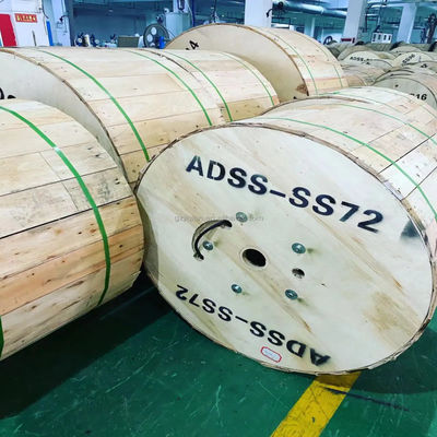 Cable de comunicación autoportante de aire libre de 72 núcleos totalmente dieléctrico ADSS G652D Cable de fibra óptica