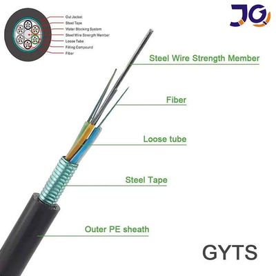 Cables de fibra óptica blindados para exteriores de un solo modo GYTS G652D de 48 núcleos