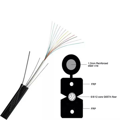 FTTH Cable de caída al aire libre 1 4 núcleo con portador de acero LSZH