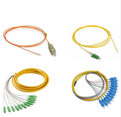 12 núcleos SC UPC Fibra óptica Pigtail 0,9 mm Cable multimodo para aplicaciones de redes FTTH FTTB
