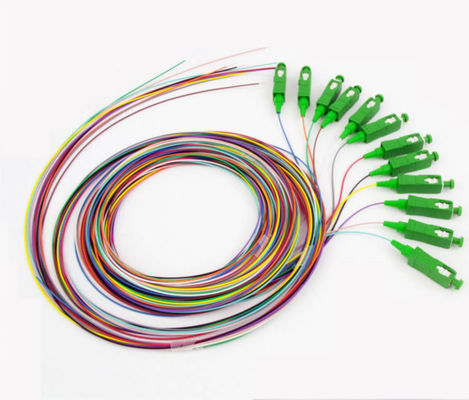 12 Core Pigtails SC/UPC SC/APC Modo único 12 Pigtail de fibra óptica de color