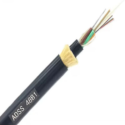 Cable de fibra óptica ADSS aéreo para exteriores, doble cubierta, no metálico, HDPE, 24–96 hilos, para redes de telecomunicaciones