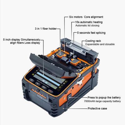 AI-9 Fusion Splicing Fibra Fusion Splicer Máquinas automáticas de soldadura de fibra óptica FTTH