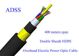 Cable óptico de fibra óptica de doble chaqueta ADSS Aéreo Todo cable óptico dieléctrico autoportante