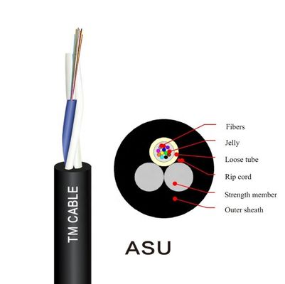 Cable de fibra óptica ASU Mini Adss Modo único No metálico 12 núcleos auto-sustentados