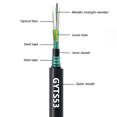 Cable de fibra óptica GYTS53-96 núcleos de doble blindaje para exteriores, doble cubierta, G652D, enviado el mismo día