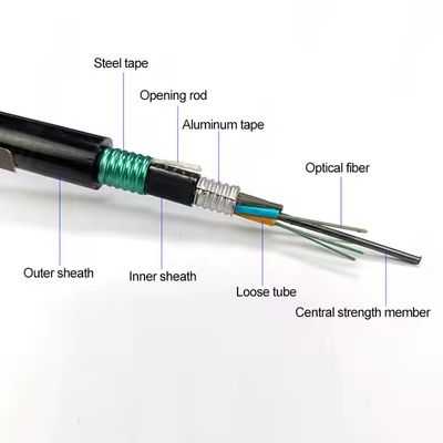 Cable de fibra óptica GYTS53-96 núcleos de doble blindaje para exteriores, doble cubierta, G652D, enviado el mismo día