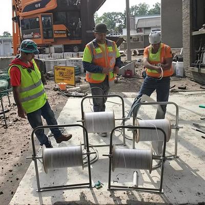 Herramienta de tendido de cable de fibra óptica plegable, cable de bajada, estante, carrete de cable, estante guía de alambre para construcción de monitoreo